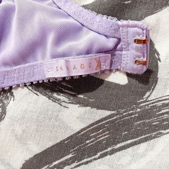 Savage X Fenty by Rihanna Women's Flocked Logo Unlined Demi Bra PURPLE LAVENDER - Picture 5 of 11